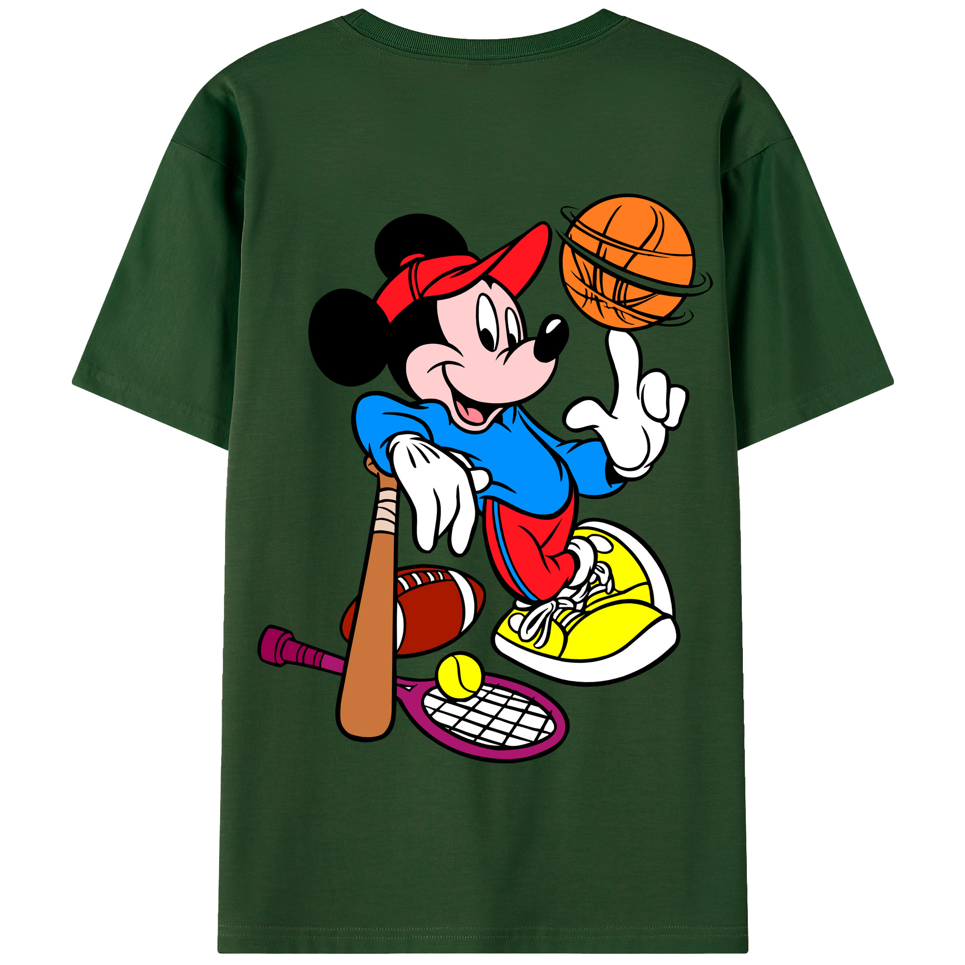 （画像用） ミッキーマウス Mickey Mouse 綿100％半袖Tシャツ（背面プリント）